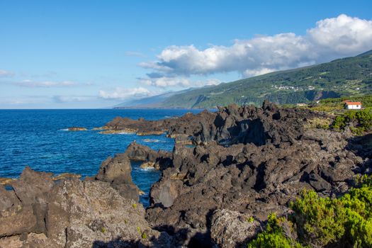 Walk on the Azores archipelago. Discovery of the island of Pico, Azores. Portugal. Madalena