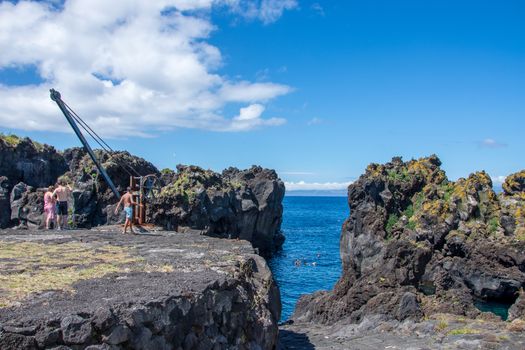 Walk on the Azores archipelago. Discovery of the island of Pico, Azores. Portugal. Madalena