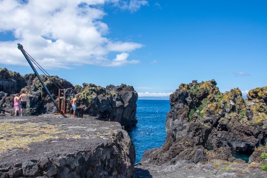 Walk on the Azores archipelago. Discovery of the island of Pico, Azores. Portugal. Madalena