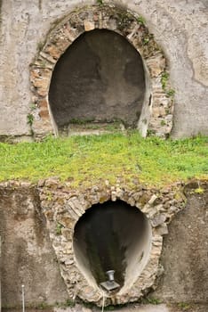 Rome, Italy. 05/04/2019. Roman sewer pipes. Archaeological excavations.