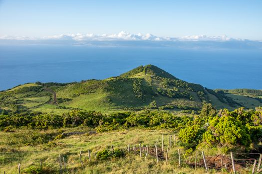Walk on the Azores archipelago. Discovery of the island of Pico, Azores. Portugal. Madalena
