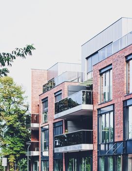 Facade of a modern apartment building, urban and architecture