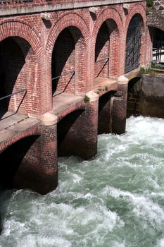 Work of industrial archeology. Ancient dam