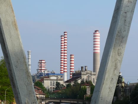 In the foreground flyover pylons.