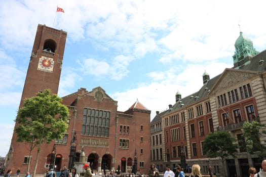 Amsterdam, Netherlands. About the July 2019.  Building designed by the great Dutch architect. Beurs van Berlage. Originally the building housed the Amsterdam stock exchange.