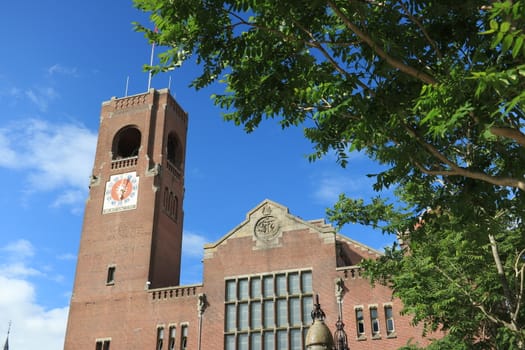 Amsterdam, Netherlands. About the July 2019.  Building designed by the great Dutch architect. Beurs van Berlage. Originally the building housed the Amsterdam stock exchange.