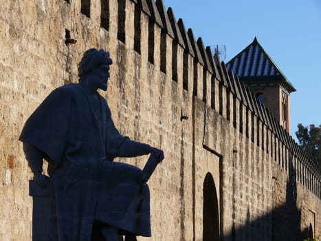 A monument to the philosopher, doctor, mathematician whose Latin name was Aven Roshd, very influential in the medieval Muslim world.