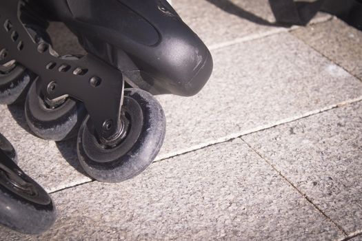 Black freestyle roller skates