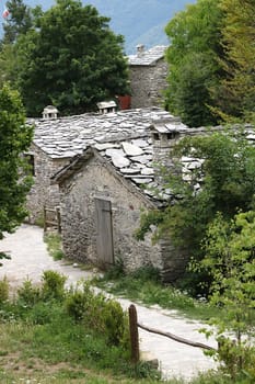 Campocatino is a small village with houses built entirely of white marble from the Apuan Alps.