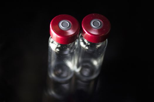 Vaccine vials against virus. Coronavirus Vaccine Study