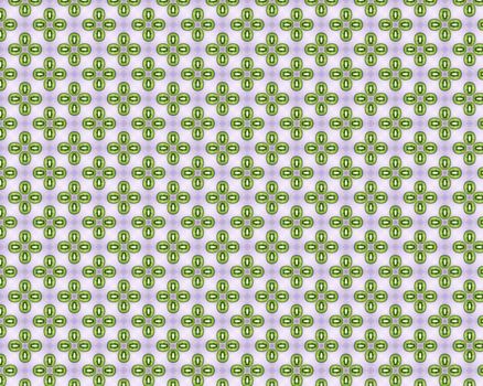 Colorful fruit pattern of fresh kiwi slices on white background. From top view