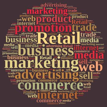 Illustration with word cloud with the word Retail.