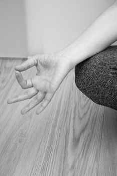 Womans hands practicing yoga and meditation positions.Mudras.