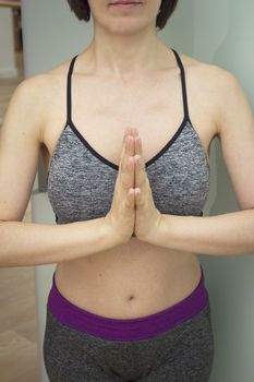 Womans hands practicing yoga and meditation positions.Mudras.