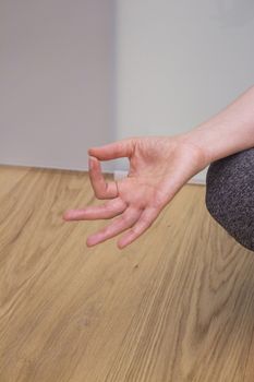 Womans hands practicing yoga and meditation positions.Mudras.