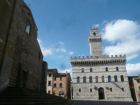 On the left of the building is the cathedral.