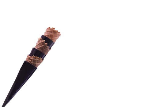 Waffle cone for ice cream. No people