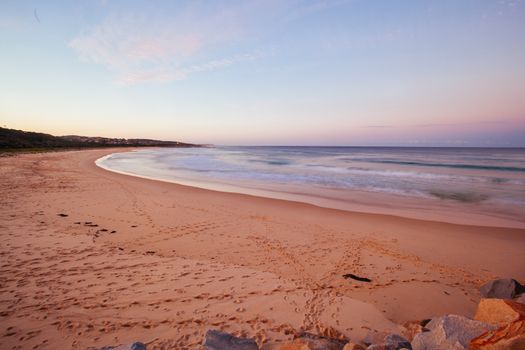 A beautiful sunset from Bar Beach North in Narooma, NSW, Australia