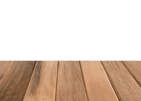 Wooden texture with copy space on isolated white background.