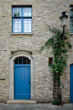 Door and window of an old house, Bruges (Brugge), Belgium