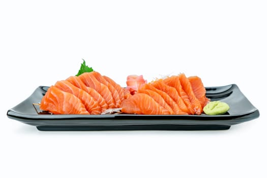 Salmon Sashimi on white background.  Japan food concept