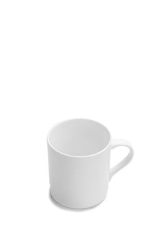 Mock up white ceramic mug, cup with copy space on isolated white