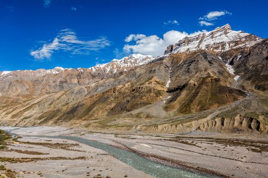 Village in Himalayas in Pin Valley, Himachal Pradesh, India