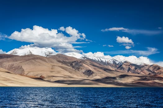 Himalayan lake Tso Moriri (fficial name: Tsomoriri Wetland Conservation Reserve), Korzok, Changthang area, Ladakh, Jammu and Kashmir, India