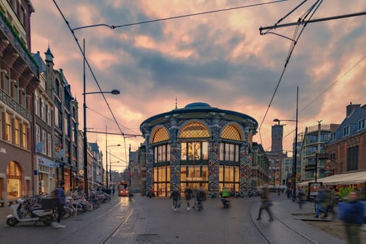 THE HAGUE, 24 January 2019 - Sunset on the center city and the spring shopping mall
