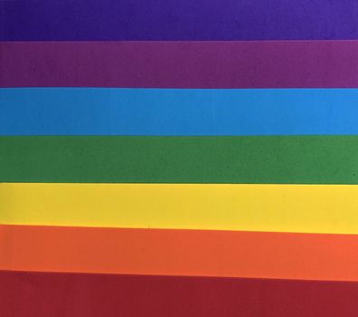 Beautiful crafting design of the color papers arranged as a rainbow colors