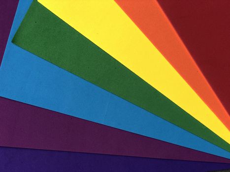 Beautiful crafting design of the color papers arranged as a rainbow colors