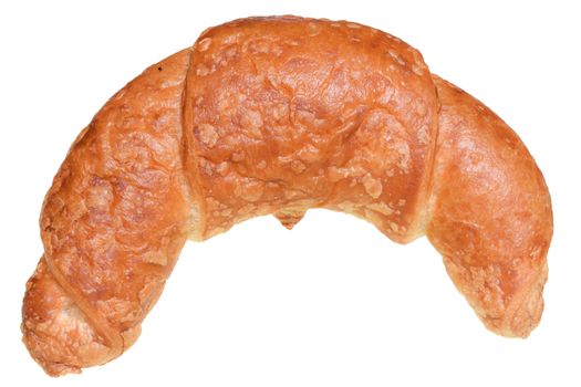 Traditional french pastry croissant isolated on white background.