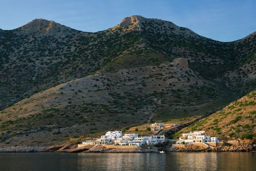 Kamares town on Sifnos island on sunset. Greece