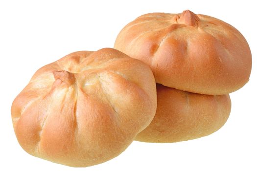 Sweet bun isolated on white background.