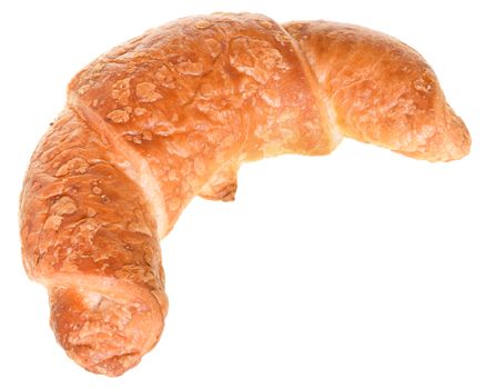 Traditional french pastry croissant isolated on white background.
