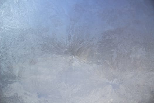 Glass covered with ice during the severe frosts in winter.