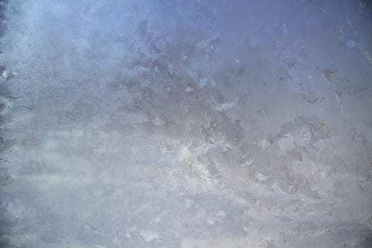 Glass covered with ice during the severe frosts in winter.