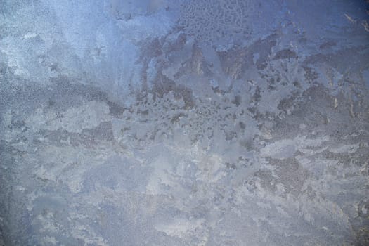 Glass covered with ice during the severe frosts in winter.