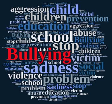 Illustration with word cloud relating to Bullying.