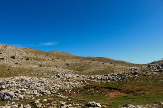 Karst on the mountain Bjelasnica, rocky landscape on the mountain Bjelasnica, Bosnia and Herzegovina.
