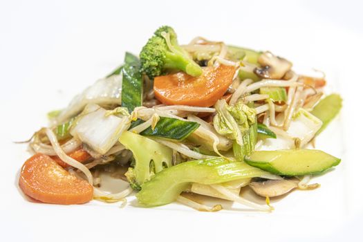 Stir fried of several type of vegetables as side dish for Chinese meals