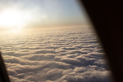 Wide cloud landscape aerial view from a plane.