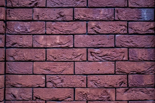 old red brick wall horizontal texture background.
