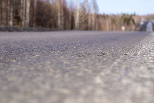 Mountain road at hight speed drive downhill