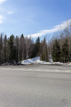 Mountain road at hight speed drive downhill