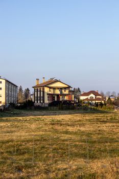 Beautiful two-storey house in Europe. Walking around the city.