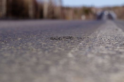 Mountain road at hight speed drive downhill