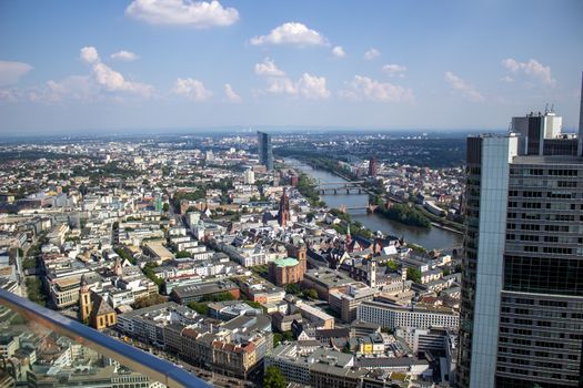 View from the Maintower in Frankfurt am Main, Germany.