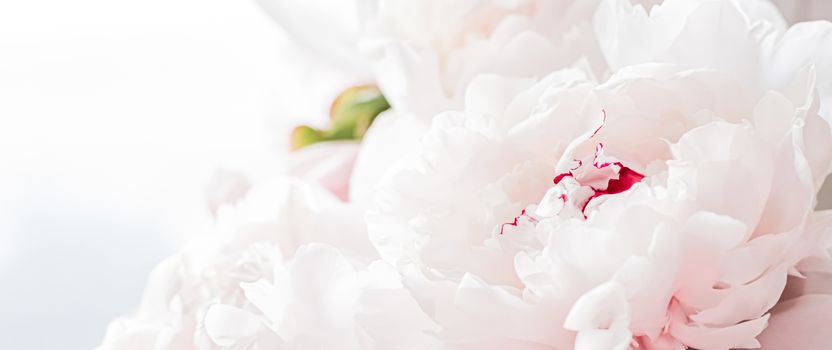 Bouquet of peony flowers as luxury floral background, wedding decoration and event branding design