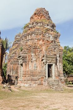 One of the Prasats of Lolei, part of the rous Temple complex, Angkor, Siem Reap, Cambodia. Built by Yashovarman I in 889 in memory of his father.